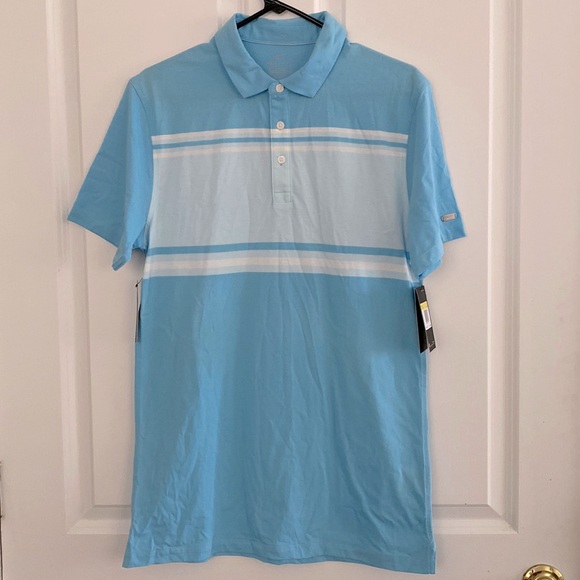 Nike Men’s Dri-Fit Player Blue Striped Golf Polo Shirt Standard Fit Size S NWT - Picture 1 of 8